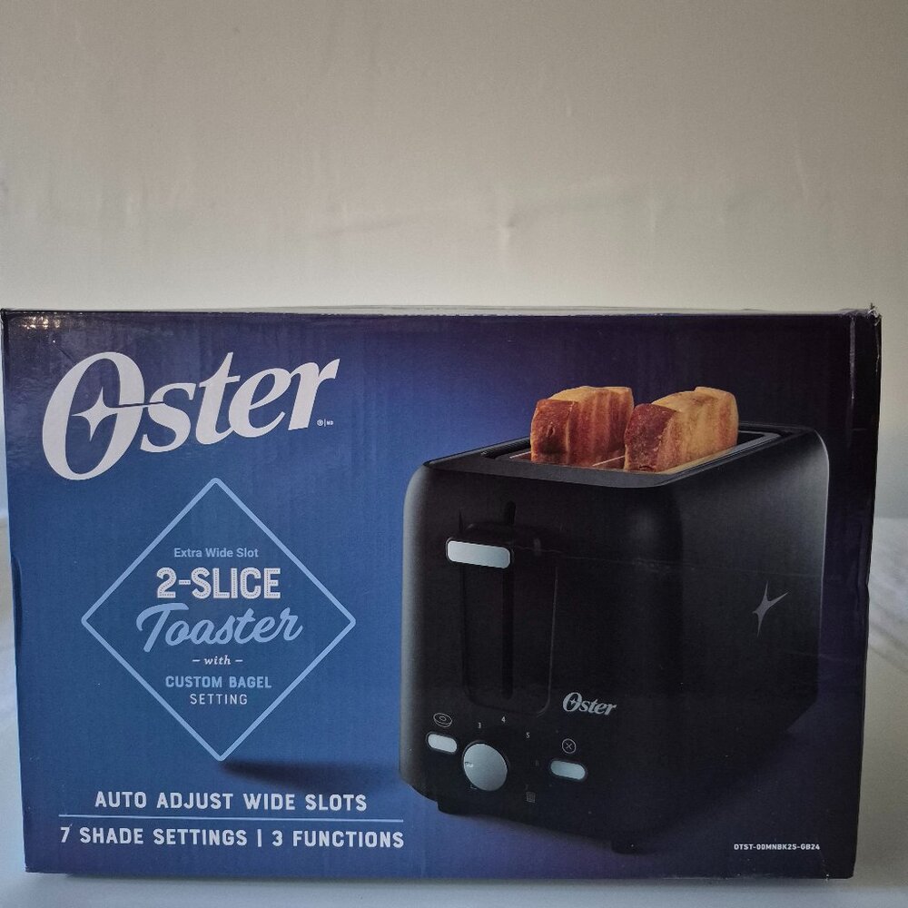 Oster 2-Slice Toaster: Extra-Wide Slots, 800W, Bagel Mode Pre owned